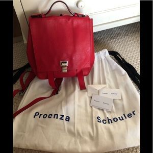 Proenza Schouler Red PS Courier leather backpack